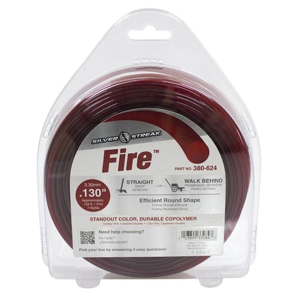 Stens New 380-624 Fire Trimmer Line For Echo 310130064, Shindaiwa 13001 Color Red, Diameter 0.130 In. 380-624 - main